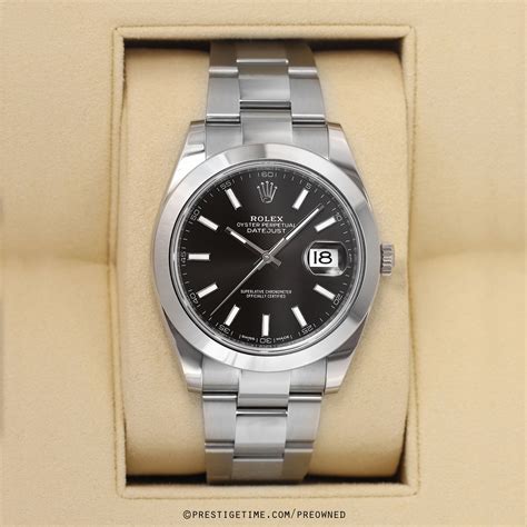 pre owned rolex 41mm black face oyster white gold crown|used Rolex datejust 41 price.